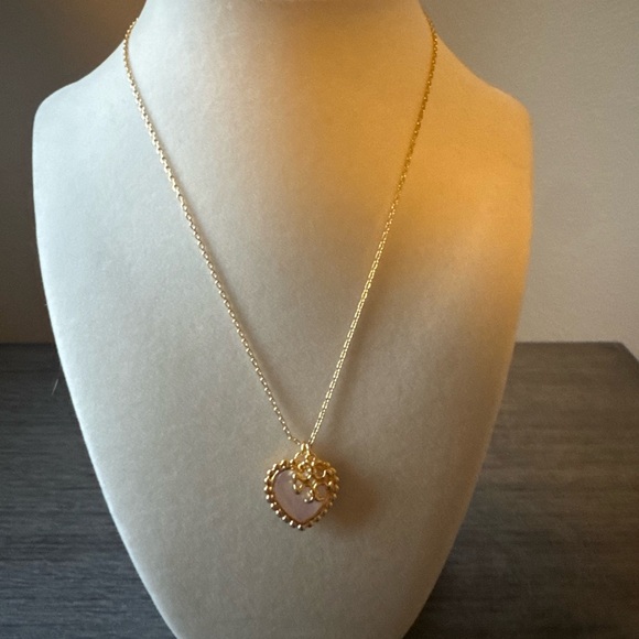 Tory Burch Jewelry - Tory Burch Gold Heart Pendant Necklace Logo Charm